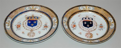 Lot 589 - Twelve Samson Porcelain Armorial Plates...