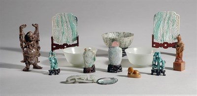 Lot 1149 - Group of Thirteen Chinese Jade and Hardstone...