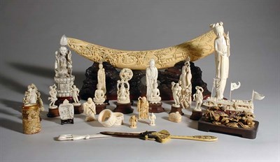 Lot 1324 - Group of Asian Ivory Articles 19th and 20th...