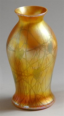 Lot 2373 - Quezal Art Glass Vase Of baluster form,...