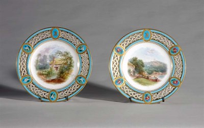 Lot 2468 - Pair of Minton Reticulated Porcelain Cabinet...