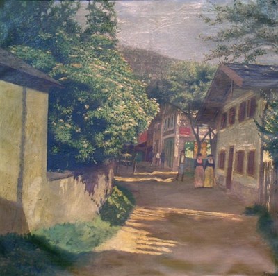 Lot 2058 - Adolf Schlabitz German, 1854-1943 SUNLIT PATH...