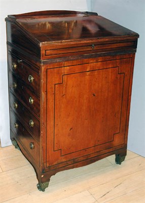 Lot 241 - Regency Ebony String Inlaid Mahogany Davenport...