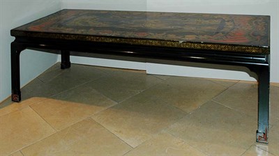 Lot 444 - Chinese Black Lacquered Low Table Height 19...