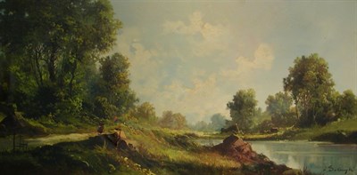 Lot 42 - Solenghi 20th Century RIVER LANDSCAPE Signed...