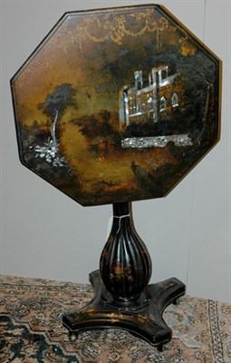 Lot 515 - Victorian Style Abalone Inlaid Papier Mache...