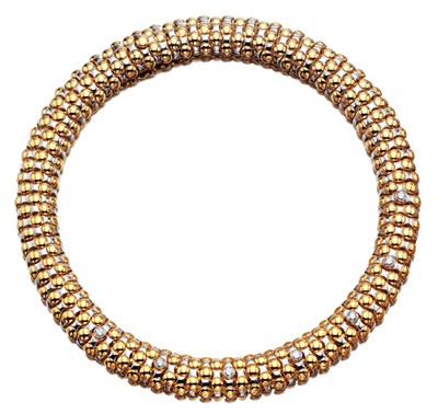 Lot 3459 - Two-Color Gold and Diamond Necklace