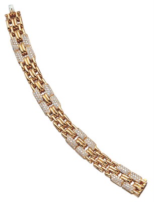Lot 3483 - Gold and Diamond Bracelet