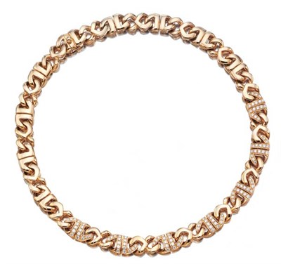 Lot 3425 - Gold and Diamond Necklace