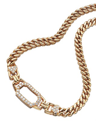 Lot 3485 - Gold and Diamond Chain Necklace
