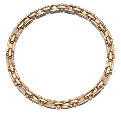 Lot 3481 - Gold and Diamond Necklace