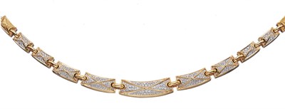 Lot 3511 - Two-Color Gold and Diamond Necklace