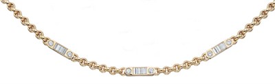 Lot 3523 - Gold and Diamond Chain Necklace