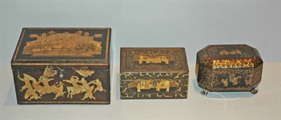 Lot 143 - Three Victorian Chinoiserie Decorated...