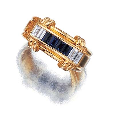 Lot 3438 - Gold, Sapphire and Diamond Ring