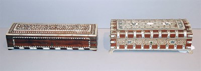 Lot 252 - Anglo Indian Ivory Inlaid Pencil Box; Together...