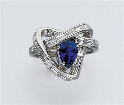 Lot 3533 - Sapphire and Diamond Ring
