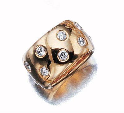 Lot 3474 - Gold and Diamond Band Ring