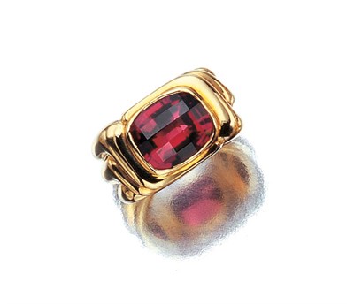 Lot 3452 - Gold and Rubellite Ring