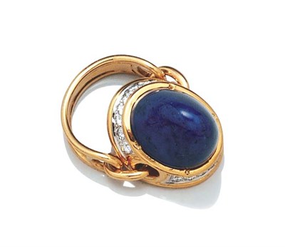 Lot 3441 - Gold, Lapis and Diamond Ring