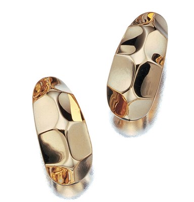 Lot 3522 - Pair of Gold Hoop Earclips