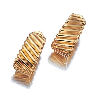 Lot 3439 - Pair of Gold Hoop Earclips
