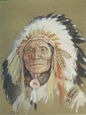 Lot 4007A - Ernest Berke American, b. 1921 Indian Chief...