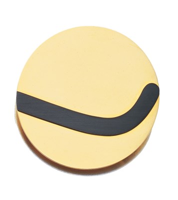 Lot 3546 - Gold and Anodized Steel Clip Brooch