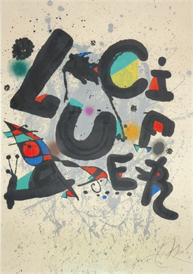 Lot 3201 - Joan Miró LUCIFER (M. 1050) Color lithograph,...