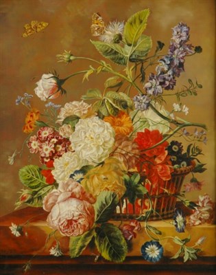 Lot 2043 - Follower of Jan van Huysum Basket of Flowers...