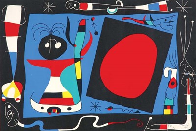 Lot 3190 - Joan Miró WOMAN AT THE MIRROR (MOURLOT 242)...