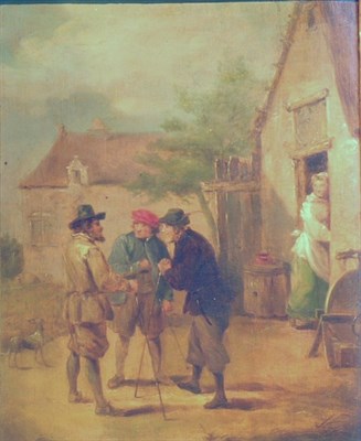 Lot 2047 - Manner of David Teniers Idle Gossip Oil on...