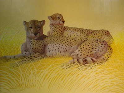 Lot 55 - Lunby 20th Century CHEETAHS ON THE PLAINS...