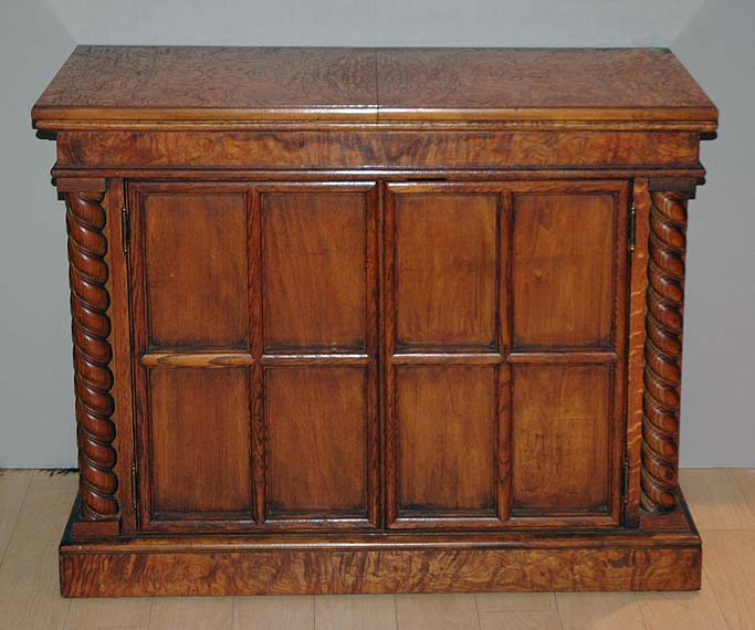 Lot 4187 - Georgian Style Fruitwood Sliding Top Bar...