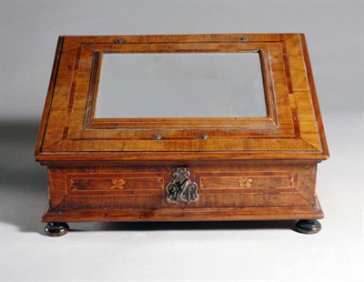 Lot 2143 - German Baroque Inlaid Walnut Box The slant...