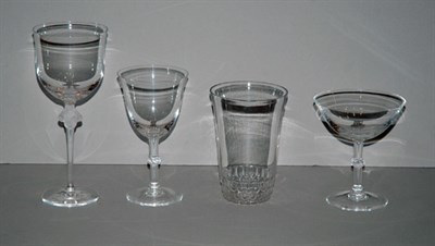 Lot 2194 - Group of Lalique Colorless Glass Stemware In...