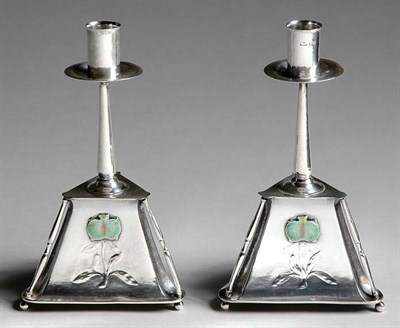 Lot 2233 - Pair of Guild of Handicraft Ltd. Enameled...