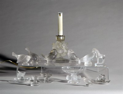 Lot 2195 - Group of Lalique Molded Glass Articles Each in...