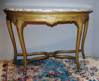 Lot 2351 - Louis XVI Style Gilt-Wood Console The D-form...