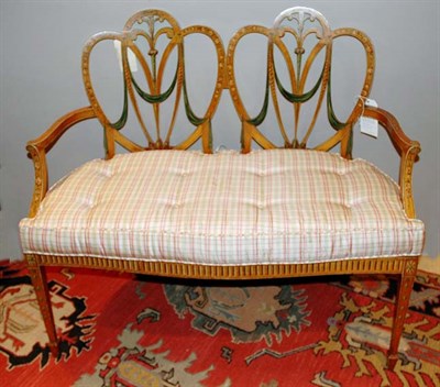 Lot 408 - Edwardian Style Floral Painted Satinwood and...
