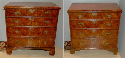 Lot 514 - Pair of Georgian Style Burl Elm Chests of...