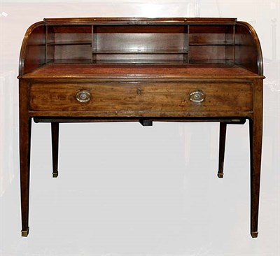 Lot 1447 - George III Mahogany Tambour Desk The roll top...