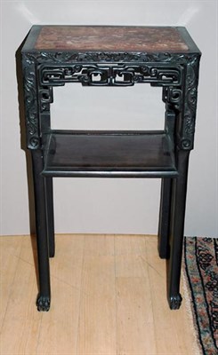 Lot 2400 - Chinese Carved Mahogany Side Table The...