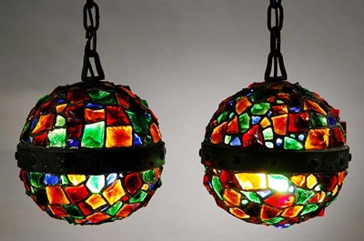 Lot 2407 - Pair of Austrian Secessionist Leaded Glass...