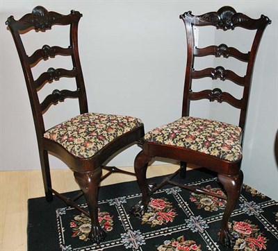 Lot 347 - Set of Four Irish Chippendale Style Mahogany...