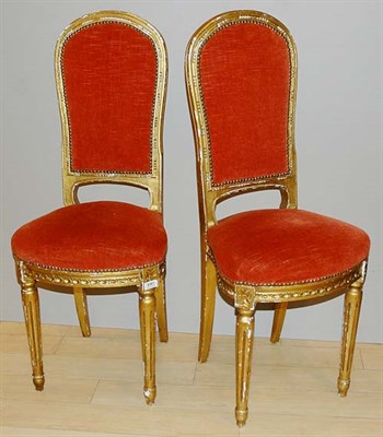 Lot 2427 - Pair of Louis XVI Style Gilt-Wood Salon Side...