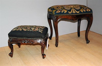 Lot 2460 - Two Needlepoint Upholstered Stools Each of...