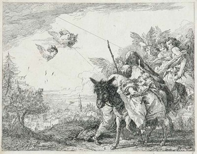 Lot 3279 - Giovanni D. Tiepolo JOSEPH ADORING THE CHILD,...