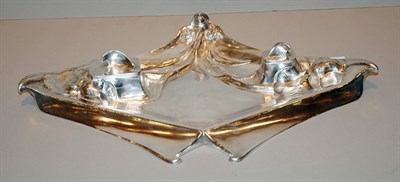 Lot 2253 - Art Nouveau Silvered Metal Inkstand S. Lorrain...