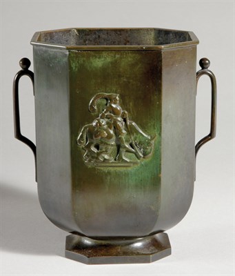 Lot 180 - Swedish Bronze Two-Handled Presentation Vase...